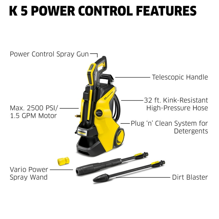Karcher K 5 Powerful Electric Pressure Washer, Max 2500 PSI, 2 Karcher K 5 Powerful Electric Pressure Washer, Max 2500 PSI, 2