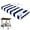 Blue Stripes 2, variant on Outdoor Bench Cushion 42 x 18 x 4 Inch | Thickened Waterproof Bench Cushions for Outdoor Furniture | 3-Year Color | Fastness Garden Sofa Settee | Couch Porch Swing Cushions with Ties & Blue