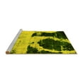 thumbnail image 2 of Ahgly Company Machine Washable Indoor Round Abstract Yellow Modern Area Rugs, 5' Round, 2 of 4
