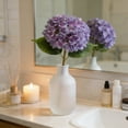 thumbnail image 5 of hulanddfd 18" Artificial Hydrangea Flowers, Purple Hydrangea Artificial Flower with Stems Fake Flowers for Wedding Bouquet Landscaping Home Decor, 5 of 6