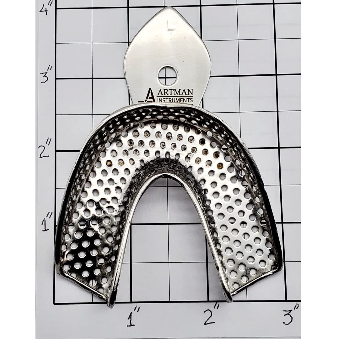 Dental Stainless Steel Impression Trays - Autoclavable - Set Of 10 - Perforated Design