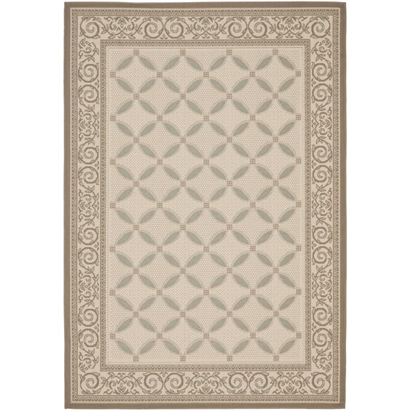 Safavieh Courtyard Cohen Bordered Indoor/Outdoor Area Rug, Beige/Dark Beige, 5'3" x 7'7"