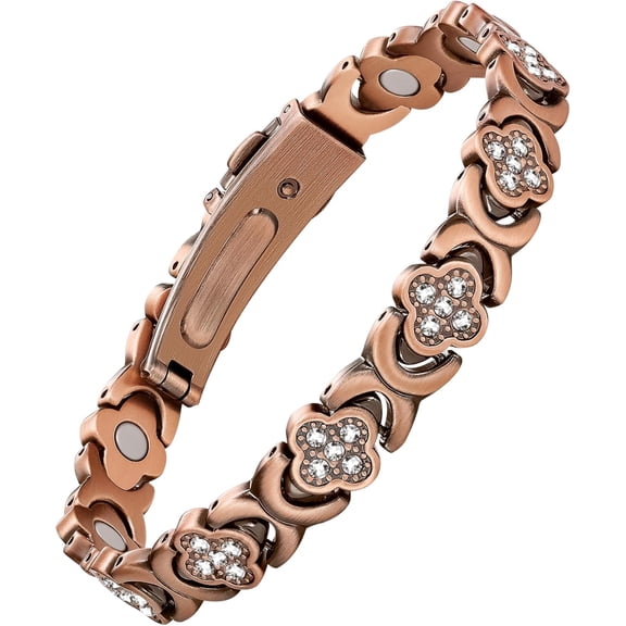 Metaljc Crystal Copper Magnetic Bracelets for Women, Pure Copper Jewelry