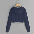 thumbnail image 6 of VANLOFE Women's Crop Hoodie Long Sleeve Crop Sweatshirt for Women Soft Loose Sweatshirt for Teens Girls Blue S, 6 of 6