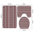 thumbnail image 3 of Red and White Christmas Folk Pattern Bathroom Rugs Sets 3 Piece,Toilet Cover Set,Absorbent Non Slip Bathroom Mats Sets with U-Shaped Contour Rug Toilet Rug Set, 3 of 5