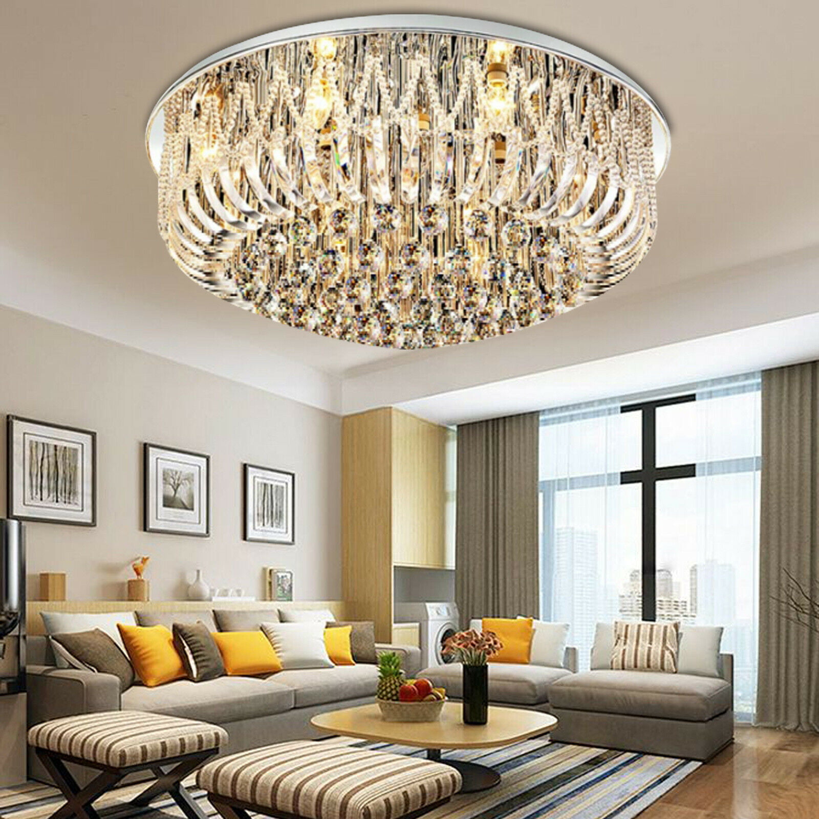 Modern K9 Crystal Ceiling Light Pendant Lamp Aisle Fixture Lighting Chandelier 