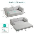 thumbnail image 6 of Linsy Home 80" Corduroy Cloud Futon Couch Bed, 4-in-1 Convertible Sleeper Sofa Bed with Fixed Frame, No Assembly Required, Grey, 6 of 11