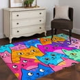 thumbnail image 3 of Colorful Cat Area Rugs 2.7'x5', Washable Small Throw Rugs for Kitchen Bedroom, Modern Abstract Art Cartoon Indoor Outdoor Rug Non-Slip Low Pile Carpet Runner Reversible Floor Mats, 3 of 8