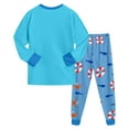 thumbnail image 5 of KPOPLK Kids Boys Pajamas 2-Piece Soft Cotton Long Sleeve Shirts Pants Set Winter Clothes Toddler Sleepwear Kids Pjs Outfit Blue Size 6-7 Years, 5 of 7