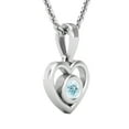 thumbnail image 2 of Dazzlingrock Collection Round Aquamarine Solitaire Heart Pendant for Women with 18 Inch Gold Chain in 14K White Gold, 2 of 4