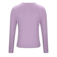 thumbnail image 6 of Kaemgyyd Women Going out Crop Tops Fall Casual Slim Basic Solid Color Shirts Long Sleeve Crew Neck Tight Tunic Tee Streetwear, 6 of 7