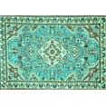 thumbnail image 1 of Ahgly Company Machine Washable Indoor Rectangle Medallion Turquoise Blue Traditional Area Rugs, 2' x 3', 1 of 4