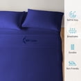 thumbnail image 3 of 600 Thread Count 4 Piece Quality Sheet Set 18 Inch Deep Pocket 100% Egyptian Cotton Color Royal Blue Stripe Size Twin, 3 of 6