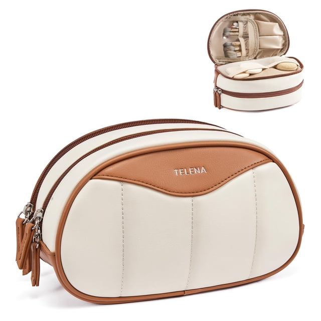 Bolsa de maquillaje Telena Medium Travel de cuero vegano para mujer
