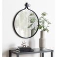 thumbnail image 3 of Kate and Laurel Yitro Round Metal Framed Wall Mirror, 24 x 29, Rustic Metal, Farmhouse Circle Vanity Mirror for Use as Bathroom Mirror for Over Sink or Refined Entryway Decor, 3 of 8
