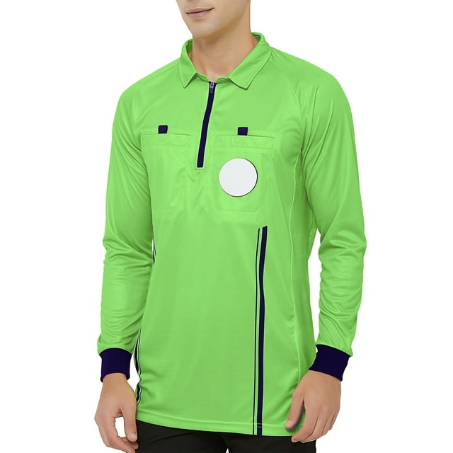 TOPTIE Chandail d'Arbitre Officiel de Soccer pour Homme à Manches Longues USSF Pro Uniforme-Vert-TG