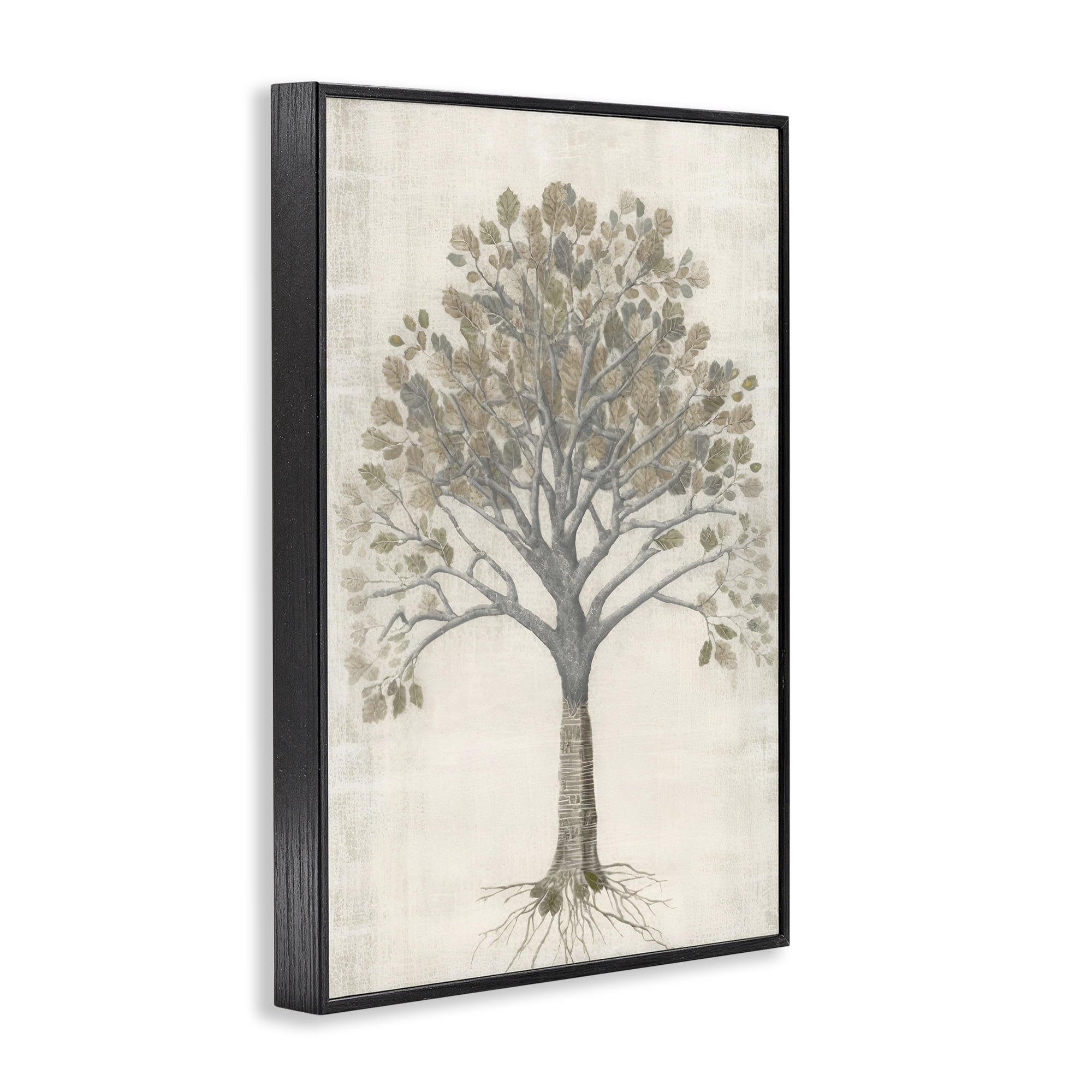 Stupell Industries Wise Tree Impression Botanical & Floral Drawing Black Framed Art Print Wall Art, 16 x 24