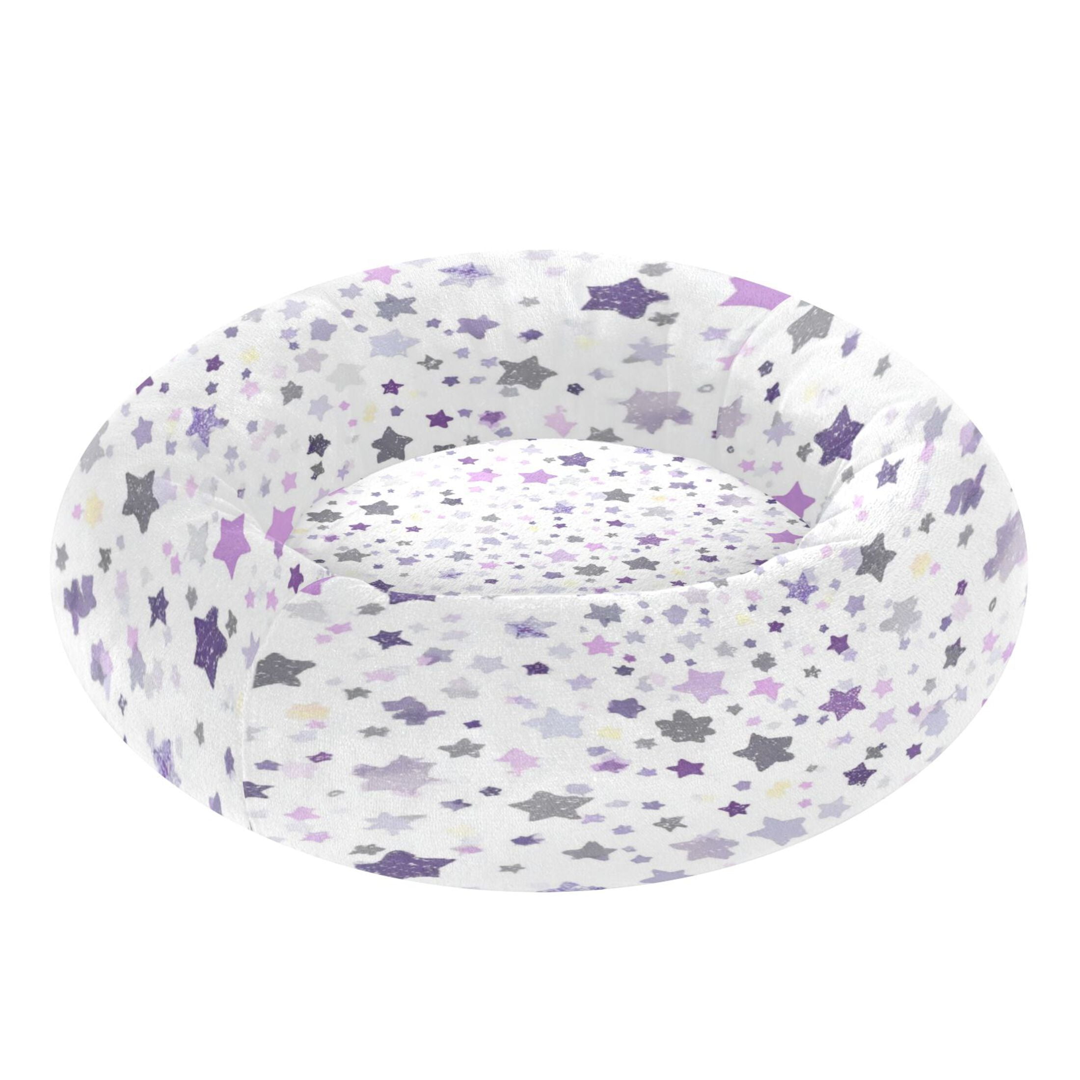 Iauyy Pet Couch Donut Cat Bed for Indoor Cats/Small Dogs Washable & Machine with Non-slip Bottom Calming Cat Furniture, Small and Delicate Purple Color (M)