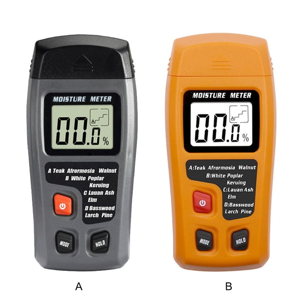 Eigraketly Medidor de humedad digital para madera Fácil de leer Amplia aplicación Detector de humedad de madera de pequeña ocupación Medidores de medidas dimensionales Gris