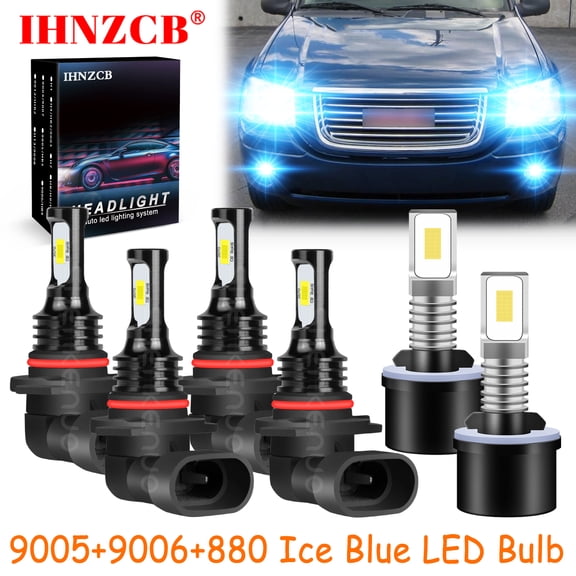 IHNZCB 9005 9006 880 for Gmc Envoy Xl 2002-2006 Ice Blue Led Headlights Bulb High Low Beam Fog Light,HKL,Y02