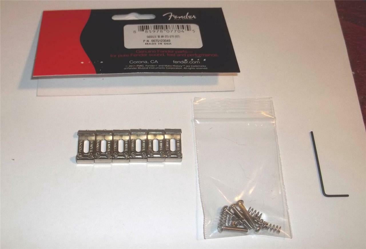 Fender American Standard Stratocaster Bridge Saddles ('08-Present), Nickel, Set of 6