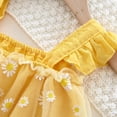 thumbnail image 6 of REDARER Girls Daisy Floral Romper Set, Mint Green Tulle Bodysuit with Matching Sun Hat,0-3 Months, 6 of 8