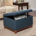 thumbnail image 3 of HomePop Oversized Square Storage Ottoman with Wood Apron, Multiple Colors, 3 of 11