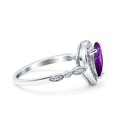 thumbnail image 3 of Pear Teardrop Art Deco Wedding Ring Amethyst CZ 925 Sterling Silver Size 6, 3 of 7