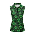 thumbnail image 2 of Uorisanigo Lucky Three Leaf Women's Golf Shirt Size S Casual Stylish Quick Dry Athletic Shirts with Zipper Versatile Sleeveless Workout Tank Tops, 2 of 7