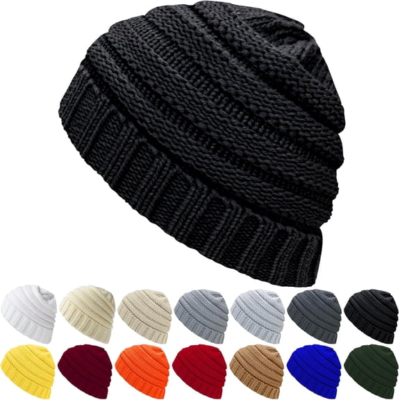 Derest Winter Hat for Women Warm Beanies Soft Cable Knit Beanie for Women Skull Cap