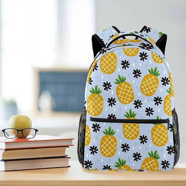 Pineapple With Flower Travel School Backpack Work Bag for Women Men Walmart