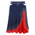thumbnail image 3 of Zaldita Aislor Womens Latin Salsa Tango Dance Skirt Shinny Rhinestones Ruffled Skirt Navy Blue L, 3 of 7