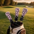 thumbnail image 2 of Uorisanigo Golf Club Covers Driver Headcover and Fairway Wood Head Covers Hybrid Headcovers, Lightweight PU Leather Pink Cherry Blossom Golf Club Head Cover with Soft Lining, Set of 3, 2 of 7