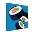 thumbnail image 2 of Ron Magnes 'Sushi Rolls On Blue' Canvas Art, 2 of 3