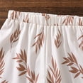 thumbnail image 6 of Girls 2 Piece Outfit Summer Tropical Print Halter Crop Top and Wide Leg Pants Matching Set Boho Vacation Clothes for Kids Beige 8-14,Size 7-8T, 6 of 7