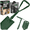 Green, variant on RHINO USA Folding Survival Shovel w/Pick - Heavy Duty Carbon Steel Military Style Entrenching Tool