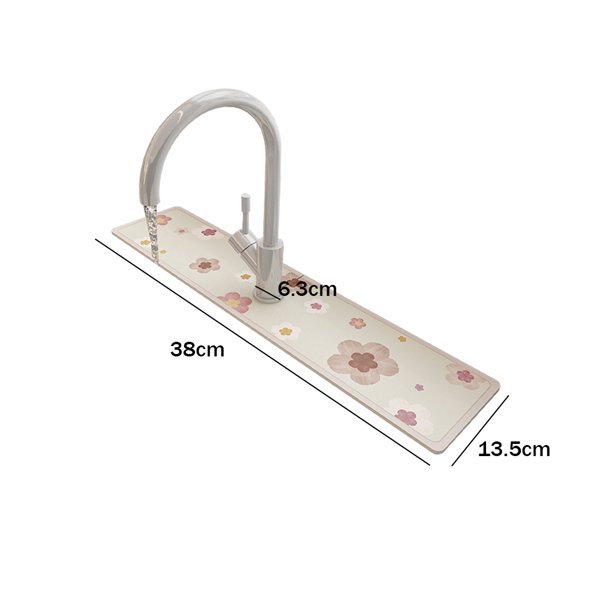 Almohadilla de drenaje para grifo de fregadero, alfombrilla de mesa de goma de poliéster, utensilios de cocina (estilo E) Hugtrwg Libre de BPA