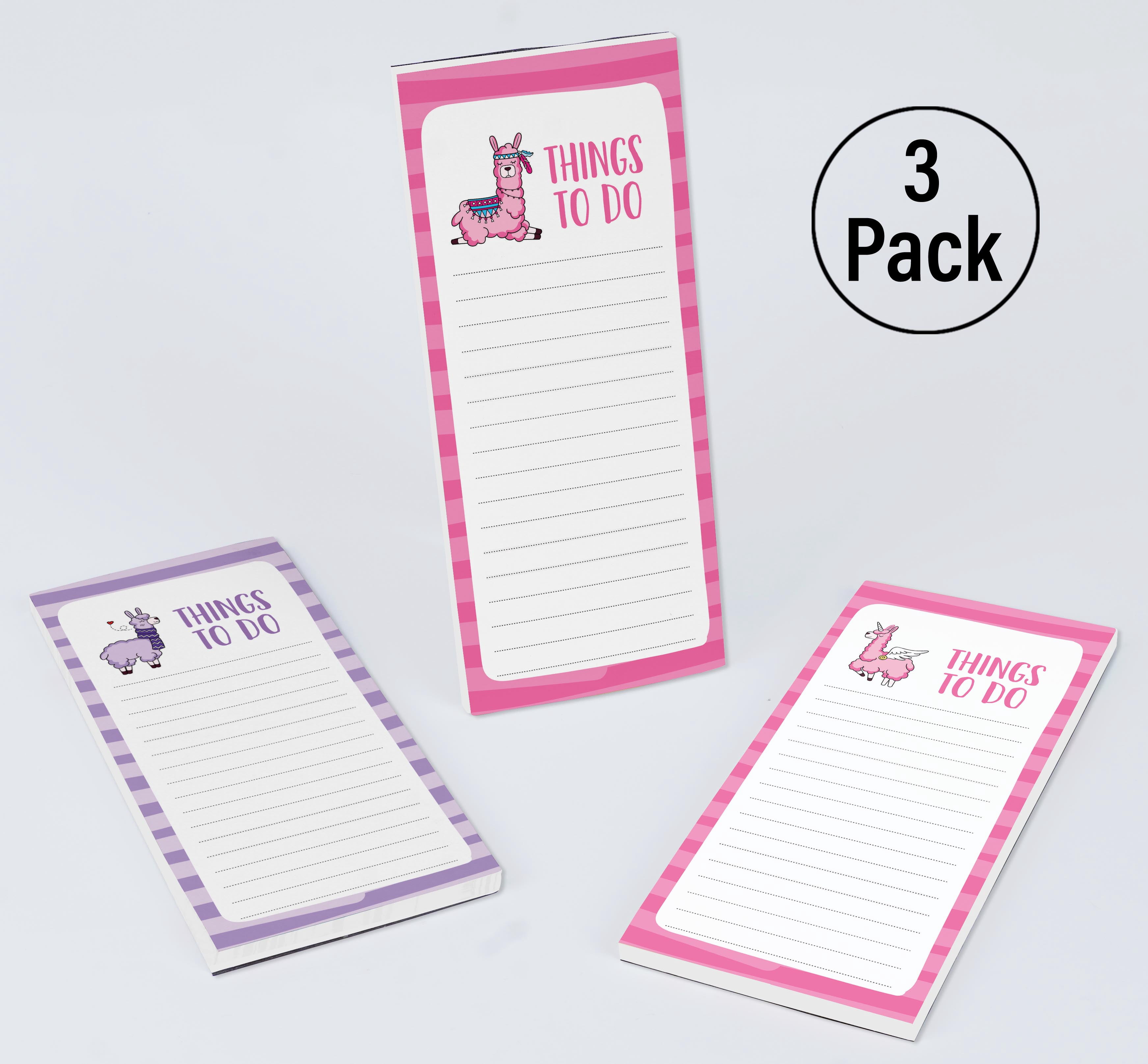 Inkdotpot Pack of 3 Magnetic Fridge To-Do List Notepads- Magnetic Memo Pads For Refrigerator-(50 Sheets Each)-SG