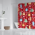 thumbnail image 2 of Red Cartoon Dinosaurs Arrows Pattern Shower Curtain 84"x72" ,Bathroom Decorative Shower Curtains Set with 12 Hooks,Modern Waterproof Washable Shower Curtain, 2 of 6