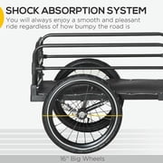 GVN Bike Cargo Trailer Bike Wagon Bicycle Trailer with Suspension, Triple Safety Features, 16'' Wheels, 88 lbs Max Load