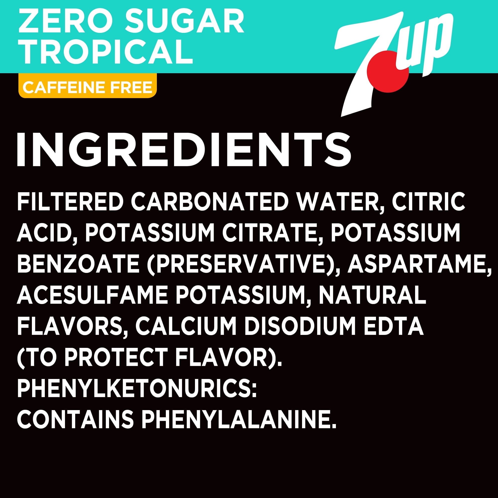 7UP Tropical Zero Sugar Caffeine Free Lemon Lime Mango Peach Soda Pop, 12 fl oz, 12 Pack Cans