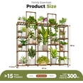 thumbnail image 5 of Plant Stand Indoor 30 Pots Large Plant Shelf Wide Tall Outdoor Plant Holder Wood for Multiple Plants Plant Rack for Living Room Garden Balcony Flower, 5 of 7
