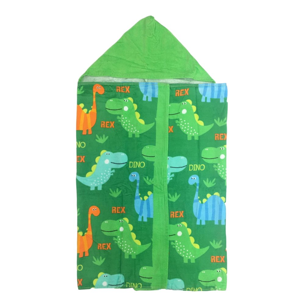 Celebrate Children's Green Dinosaur Hooded Beach Towel Wrap, Dino