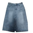 thumbnail image 5 of MIXUE Skirts For Women Summer Solid Color A Line Loose Fit Casual Denim Skirt Daily-Wear,Blue,XL, 5 of 5