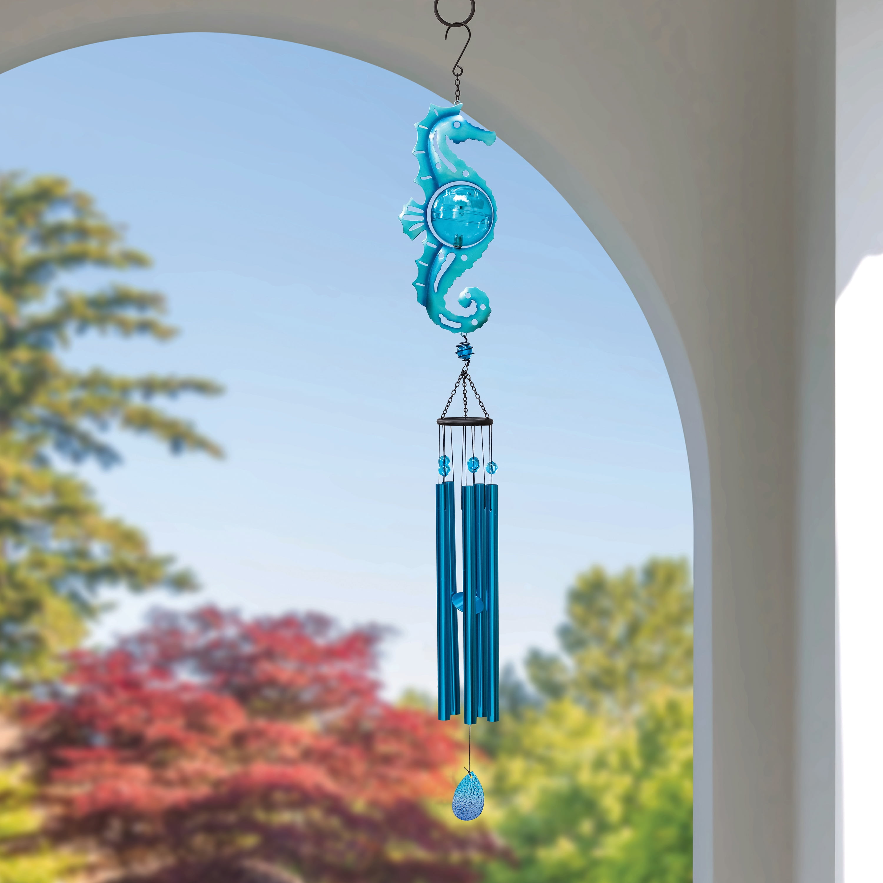 Mainstays Metal Coastal Sea Horizons Outdoor Wind Chime, Weather-Resistant
