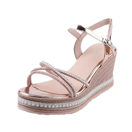 

TOYFUNNY Womens Platform Wedge Fish Mouth Boho Sandals