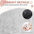 thumbnail image 3 of 15.7 Inch (40cm) Cat Dog Bed Round Soft Fluffy Plush Pet Bed, Gray, 3 of 7
