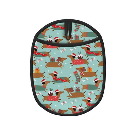 

Sikiie Dachshund Christmas Play Silicone Pot Holders Oven Mitts Heat Resistant Hot Pads Non Slip Pot Holder for Kitchen Baking and Cooking 9.4 x 7.5 Inches