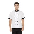 thumbnail image 1 of TOPTIE Veste de Chef à Manches Courtes Blanche Légère à Boutons Uniforme de Chef, 1 of 9