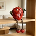 thumbnail image 7 of Cute Resin Fruit Figurines with Dangling Legs – Whimsical Apple, Banana & Strawberry Shelf Sitters for Home Office Desk Decor & Funny Gift, 7 of 7